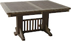 60 x 42 Woodland Dining Table, Custom Double Border Design, Hickory and Walnut Hardwood, Oil and Wax Finish