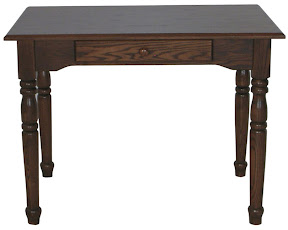 Farmhouse Writing Desk and Lancaster Swivel Chair, Oak Hardwood, Lexington Finish