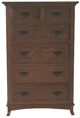 Glasgow Panel Dresser (Finished Rear Panel), Quarter Sawn Oak Hardwoood, Mahogany Finish