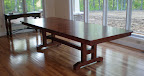 100 x 42 Trestle Dining Table, Oak Hardwood, Autumn Oak