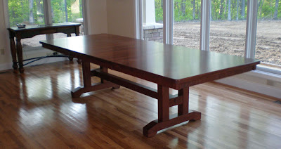 100 x 42 Trestle Dining Table, Oak Hardwood, Autumn Oak