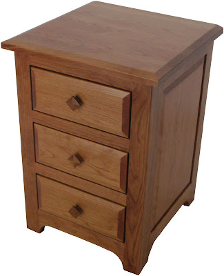 Bayport Nightstand, Cherry Hardwood, Red Finish