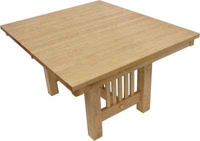 60 x 42 Mission Dining Table, Maple Hardwood, Natural Finish