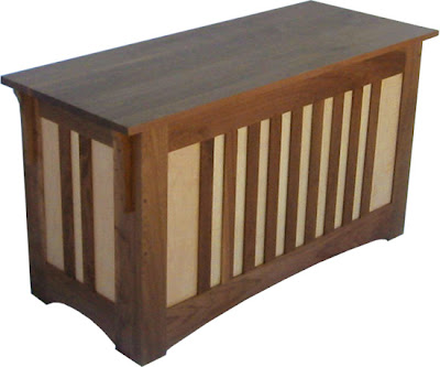 Mission Chest, Maple and Walnut Hardwood, Natural Finish