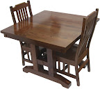 42 x 42 Trestle Dining Table, Walnut Hardwood, Natural Finish