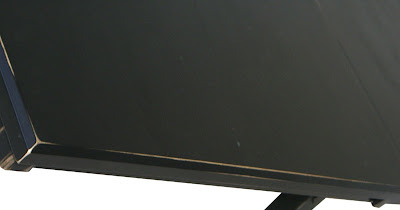 70 x 42 Geneva Table, Oak Hardwood, Midnight Distressed Wood Finish
