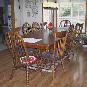 90 x 46 Lancaster Dining Table, Quarter Sawn Oak, Mahogany Finish