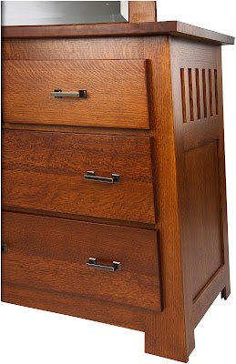 Teton Dresser in Simulated Quarter Sawn Oak Hardwood, Rustic Finish