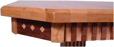Mixed Wood Dining Table Detail