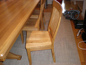 Woodland Dining Table & Lancaster Chairs, Oak Hardwood, Rustic Finish