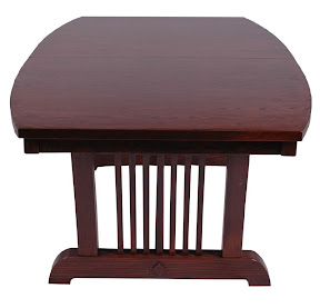 Western Dining Table, Oak Hardwood, Mahogany Finish