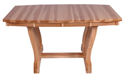 Western Dining Table, Hickory Hardwood, Natural Finish