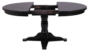 Riverside Dining Table, 42 Inch Round, Oak Hardwood, Midnight Finish