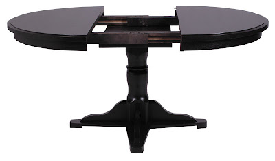 Riverside Dining Table, 42 Inch Round, Oak Hardwood, Midnight Finish