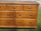 Lotus Dresser, Quarter Sawn Oak Hardwood, Rustic Finish