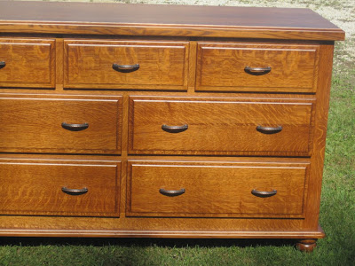 Lotus Dresser, Quarter Sawn Oak Hardwood, Rustic Finish