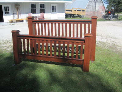 Prairie Bed Frame, Quarter Sawn Oak Hardwood, Rustic Finish