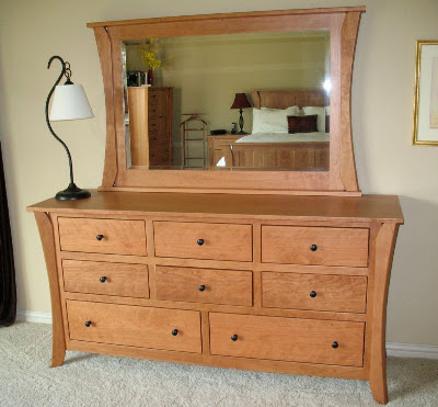 Kyoto Dresser with Mirror in Natural Cherry