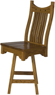 Western Barstool in Medium Oak