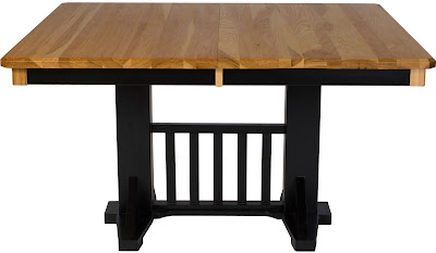 Woodland Table Shown in Natural Hickory and Midnight Oak
