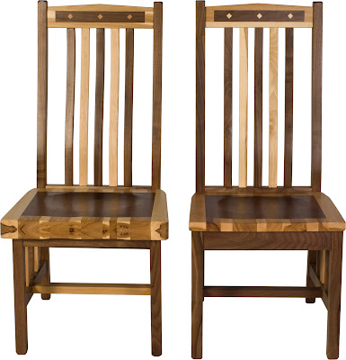 Raised Mission Dining Chair, Timber Edge (right) and Standard Design (left)