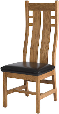 Seneca Dining Chair in Medium Oak & Leather Seat