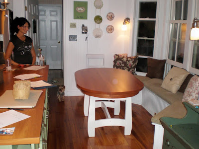 60 x 36 Montreal Table in Custom Oak and Cherry, Oval Tabletop