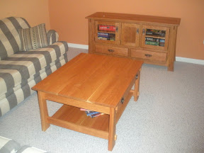 Seville Entertainment Center , Shown with Solid Wood Rear Panel, in Natural Cherry