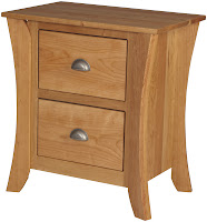 Kyoto Nightstand in Natural Cherry, Custom Hardware
