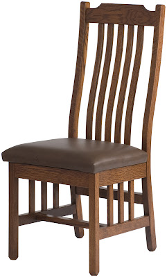 Mission Dining Chair in Rustic Oak, with Leather Seat