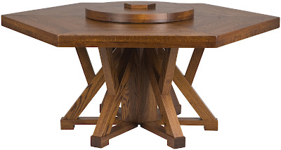 66 Inch iameter, 6 Sided Niagra Table with Lazy Susan