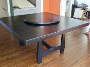60" x 60" Montreal Table in Custom Oak, with Lazy Susan