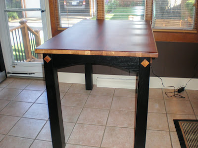 50 x 32 Shaker Dining Table with Midnight Oak Base, Antique Cherry Tabletop