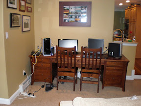 Kyoto Executive Desk and Runic Chairs in Antique Cherry