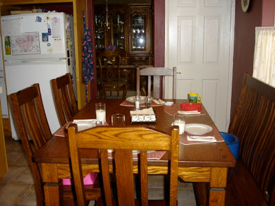 60 x 42 Harvest Dining Table, Plains Mission Chairs and Bench in Autumn Oak
