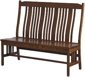 plains mission bench with back