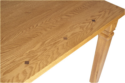 Corsica Dining Table in Honey Oak, with Walnut Diamond Inlays