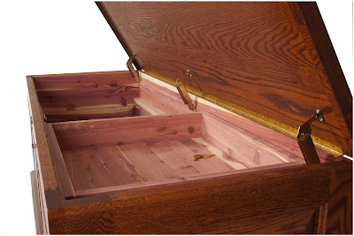 Hope Chest in Autumn Oak, Chest Interior with Optional Tray