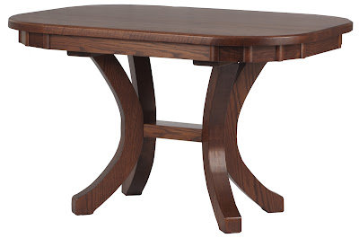 50 x 36 Montrose Dining Table in Mahogany Oak, Rounded 12" Inset Tabletop, 1/2" Rounded Edge