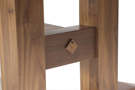 120 x 46 Trestle Table in Natural Walnut, Leg Detail