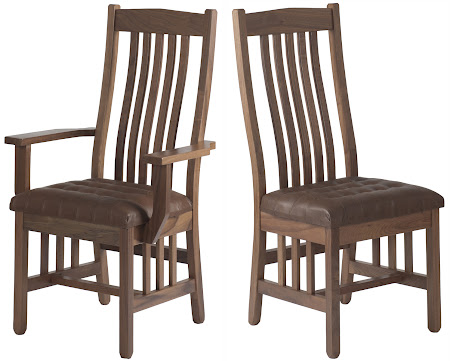 Raised Mission Chair with Leather Seat