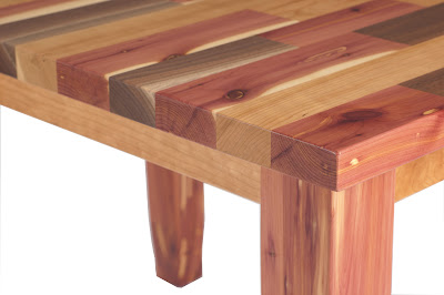 42 x 43 Pennsylvania Kitchen Table in Custom Walnut, Cherry and Cedar