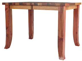 42 x 43 Pennsylvania Kitchen Table in Custom Walnut, Cherry and Cedar