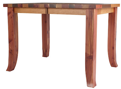 42 x 43 Pennsylvania Kitchen Table in Custom Walnut, Cherry and Cedar