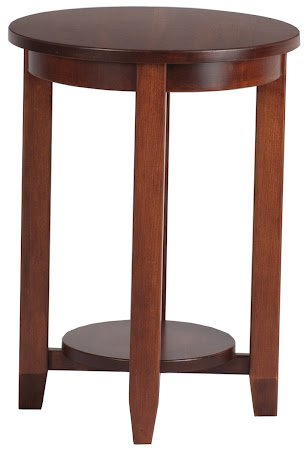 Granada End Table in Chocolate Cherry, Shown with Bottom Shelf