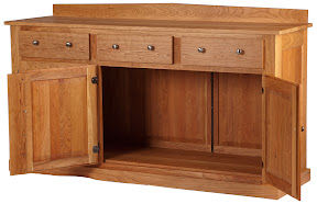 68 x 36 Mission Buffet in Oil & Wax Cherry, Custom Hardware, Solid Hardwood Rear Panel
