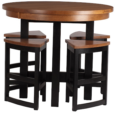 42 Inch Diameter Barcelona Table Shown in Medium and Midnight Oak