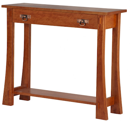 Seville Sofa Table in Red Cherry, Shown with Drawer