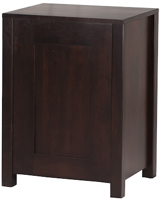 Dakota Nightstand, Mocha Walnut, Solid Hardwood Rear Panel