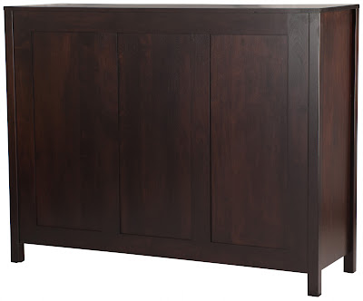 50" x 50" Dakota Dresser in Mocha Walnut, Solid Hardwood Rear Panel Shown